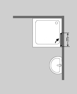 Eck-Falt-Duschkabine - 2 Türen innen - F2E
