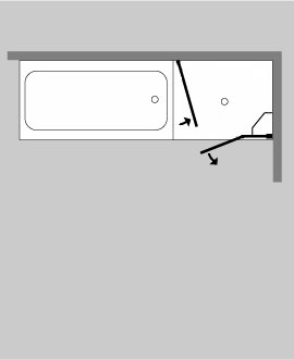 Bündige Eck-Duschen - 2 Türen innen/außen - BiW