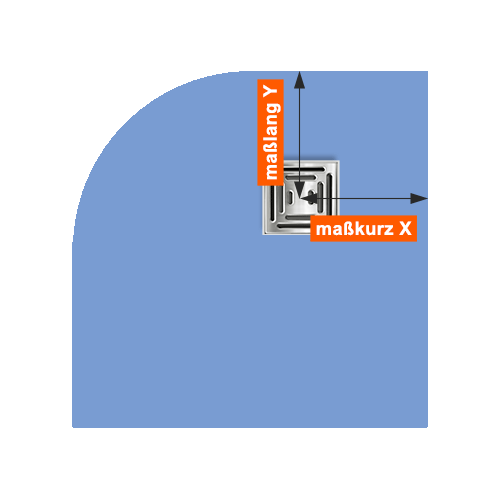 Duschelement Viertelkreis 80x80 cm